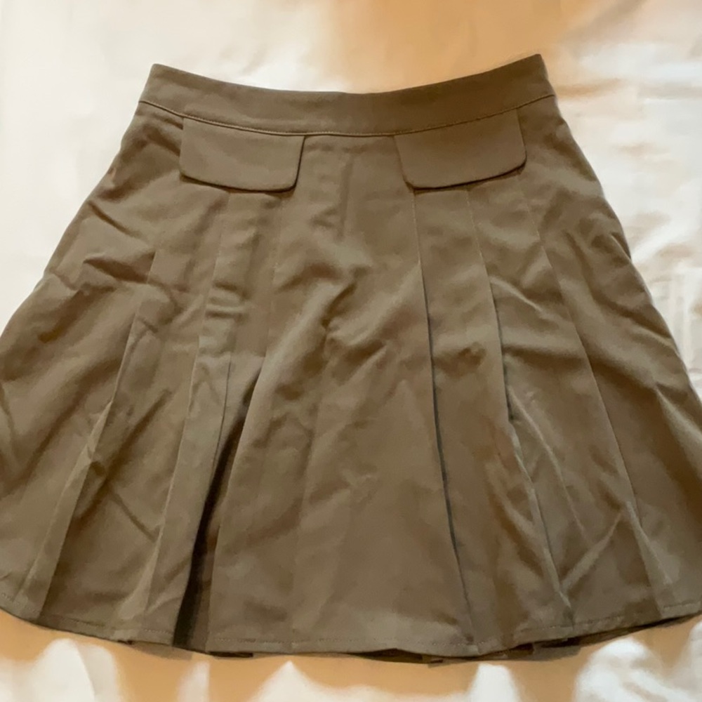 SHEIN Green A-Line Mini Skirt with Cargo Pleats